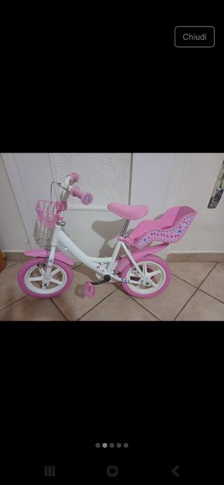 Bici bimba 12 rosa e bianca