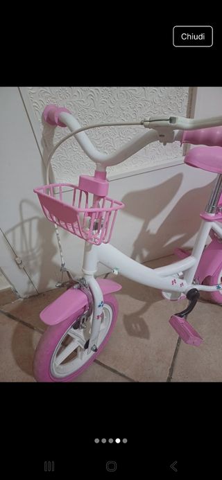Bici bimba 12 rosa e bianca