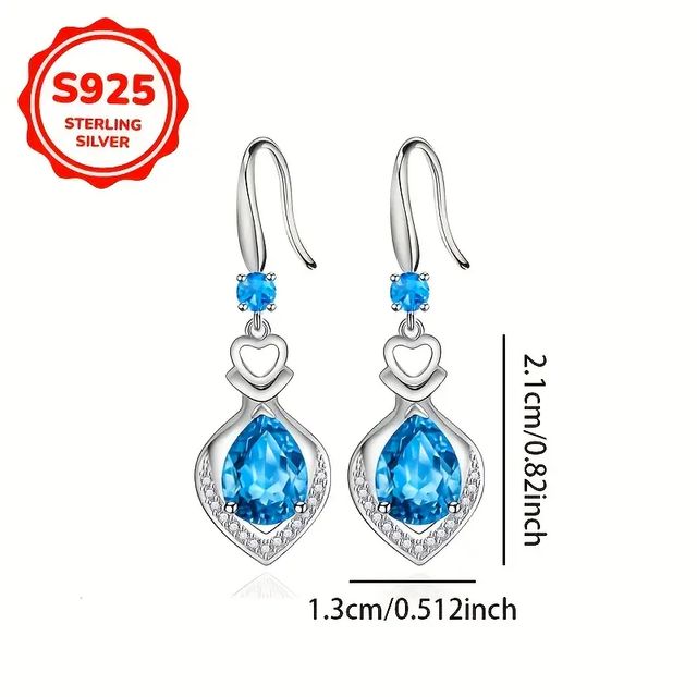 Elegantes pendientes geométricos de plata 925