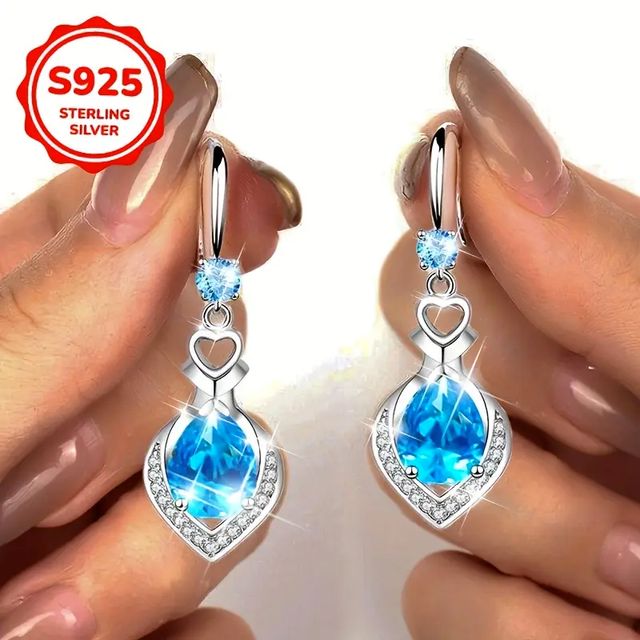 Elegantes pendientes geométricos de plata 925