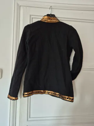 Chaqueta Zara Lana Negra y Dorada