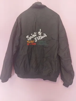 Cazadora acolchada negra , ,forro naranja