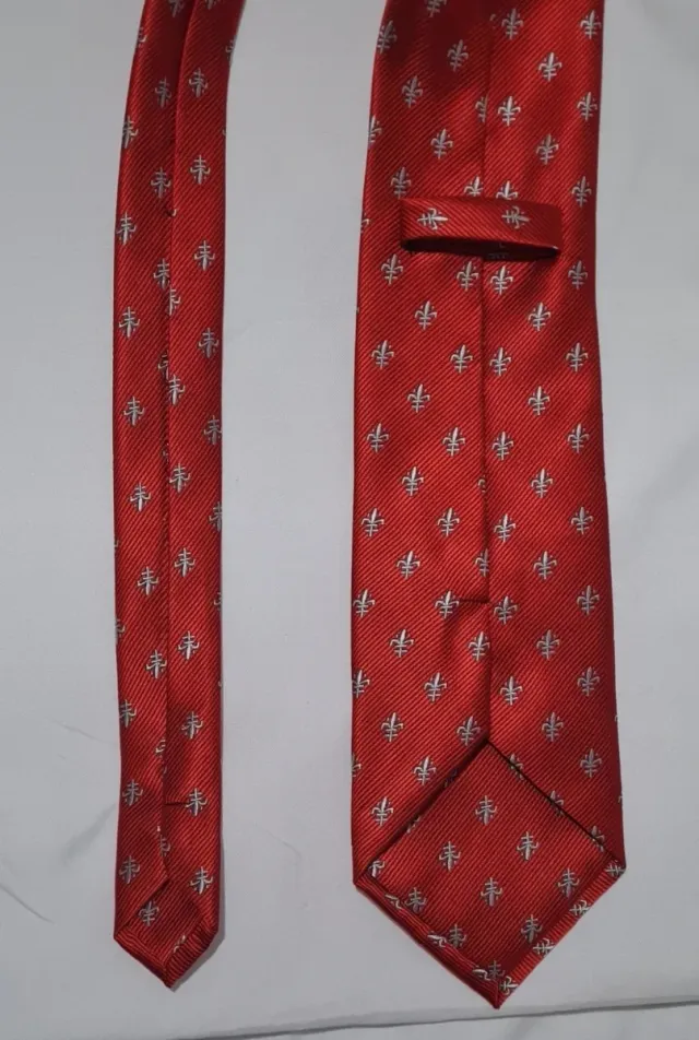 Cravatta italiana in seta rossa Giglio Fiorentino