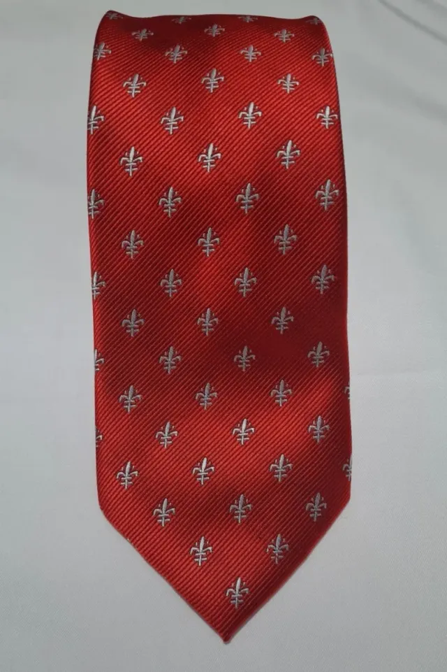 Cravatta italiana in seta rossa Giglio Fiorentino