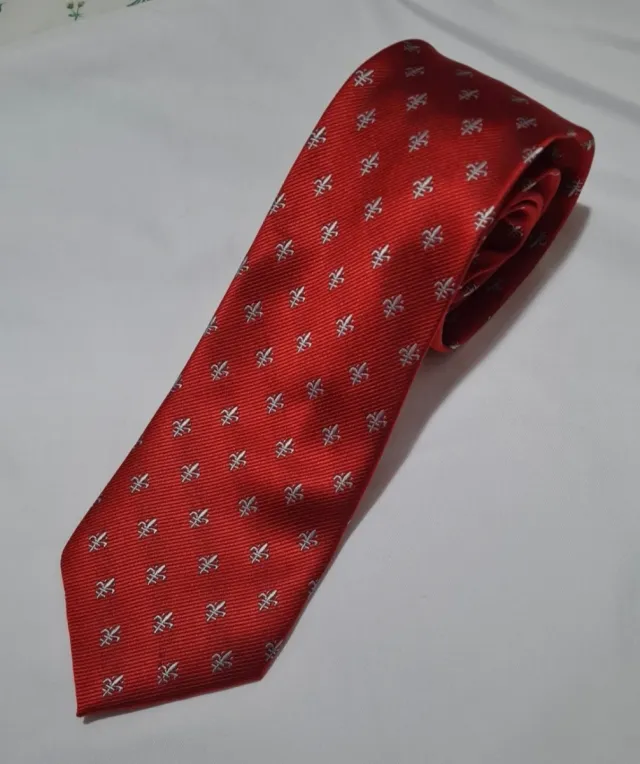 Cravatta italiana in seta rossa Giglio Fiorentino