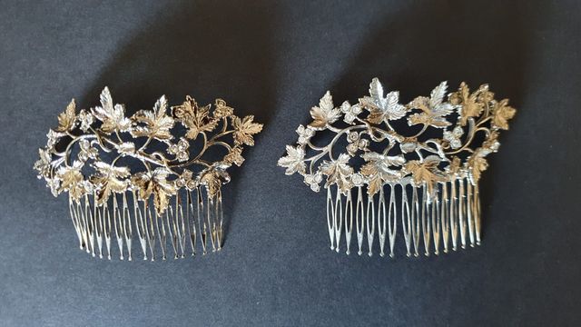 2 Peinetas Plateadas 10cm