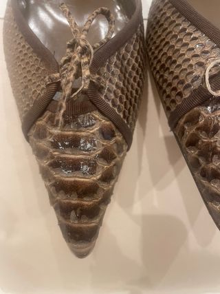 Zapatos Zara Grabado Pitón Marrón Talla 41