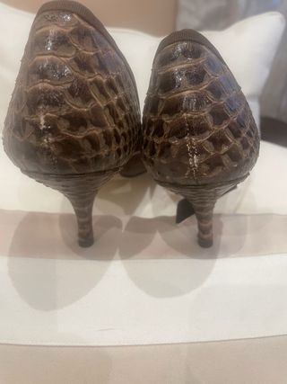 Zapatos Zara Grabado Pitón Marrón Talla 41