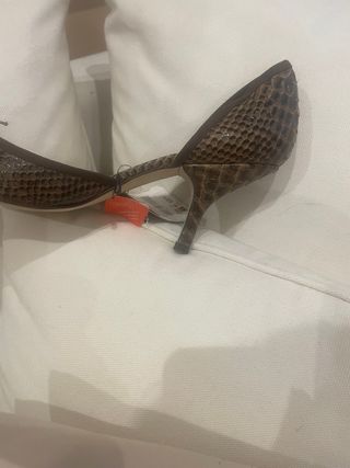 Zapatos Zara Grabado Pitón Marrón Talla 41