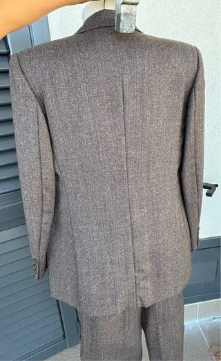 Tailleur lana pantalone + gilet marrone nuovo
