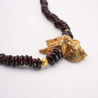 Collana Granati e Oro Giallo 18 kt