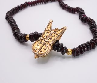 Collana Granati e Oro Giallo 18 kt