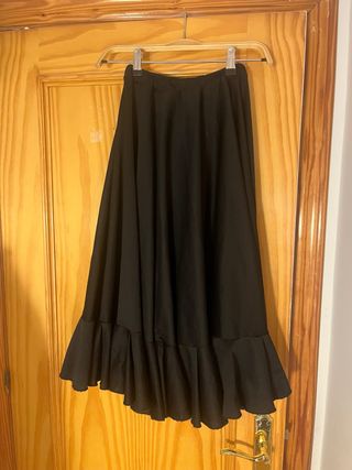 Falda flamenca negra para niña 8 - 10 años