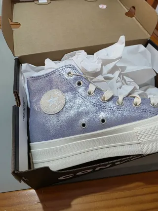 Converse Morado/Plateado Mujer
