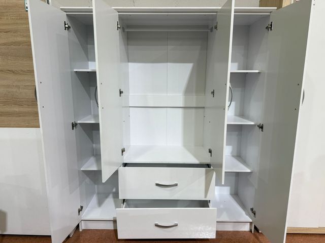 Armario Blanco con Espejo y Cajón