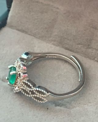 Anillo Plata Esmeralda Natural