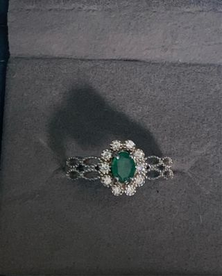 Anillo Plata Esmeralda Natural