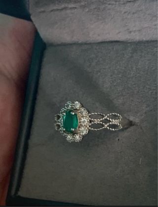 Anillo Plata Esmeralda Natural