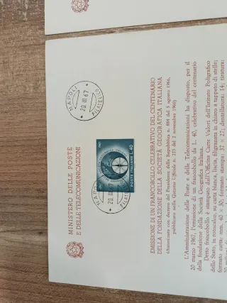 Bollettini illustrativi Poste marzo 1967