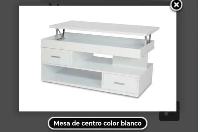 Mesa de centro elevable blanca