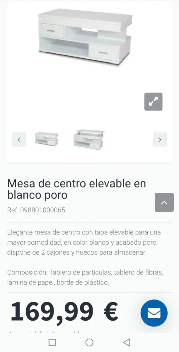 Mesa de centro elevable blanca