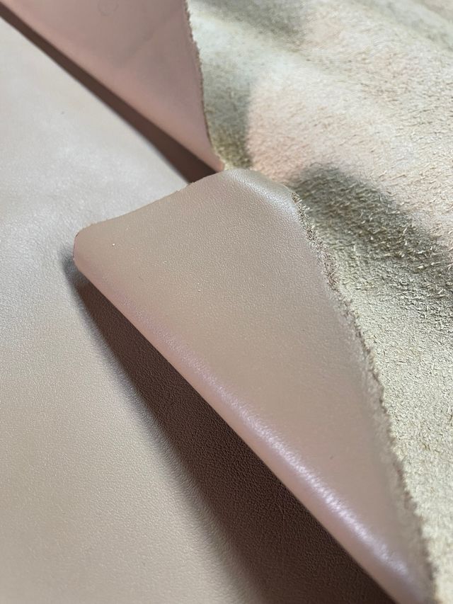 Fogli vera pelle vitello nocciola