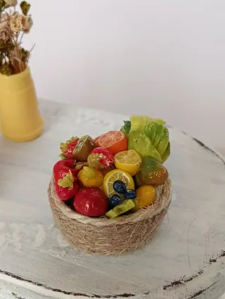 Mini Cesto Frutta Dollhouse/Presepe
