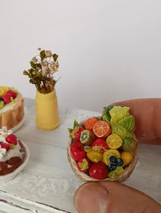 Mini Cesto Frutta Dollhouse/Presepe