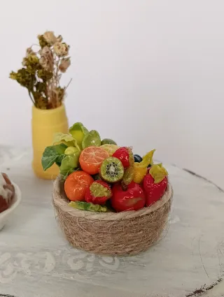 Mini Cesto Frutta Dollhouse/Presepe