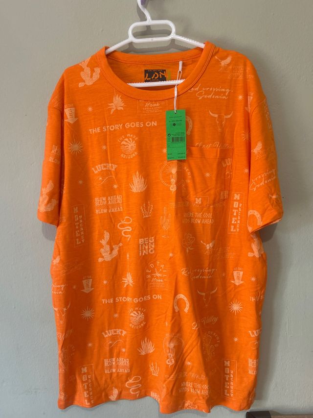 Camiseta LDN Naranja Estampada Talla L