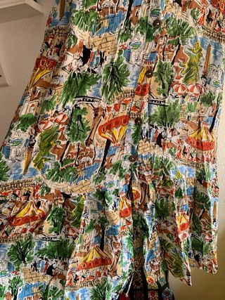 Vestido vintage Raoul Dufy multicolor