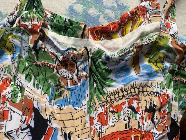 Vestido vintage Raoul Dufy multicolor