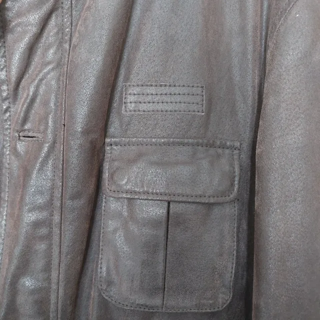 Parka Cuero Marrón Boston