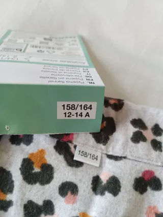 Pijama estampado leopardo talla 12-14 (nuevo)