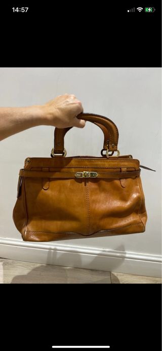 Borsa vintage in pelle marrone