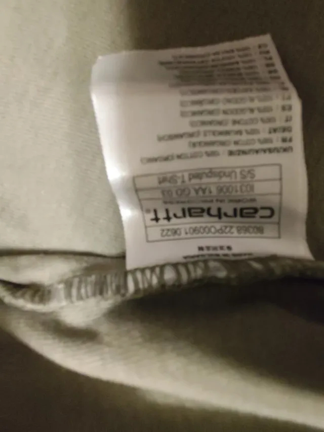 Camiseta Algodón Carhartt Manga Corta. Talla M