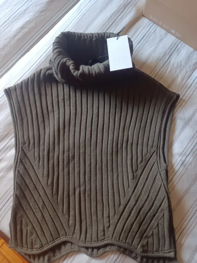 Jersey mujer verde oliva , sin mangas