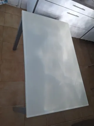 Mesa de cocina extensible cristal y metal