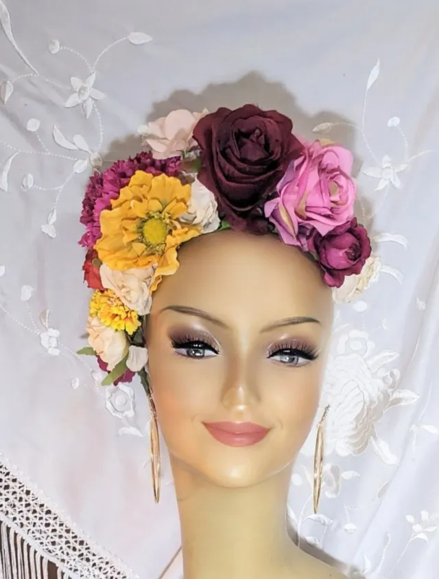 Ramillete Flamenco Artesano Morado y Dorado