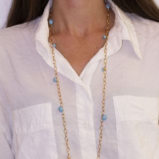 Collar Pomellato Capri Oro Amarillo Piedras Azules