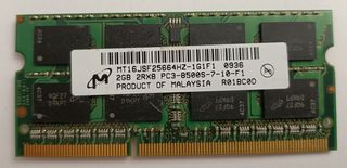 RAM Micron 2GB DDR3 1066MHz PC3-8500S