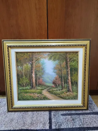 Quadro paesaggio J. Bell ad olio