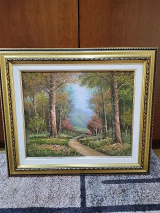 Quadro paesaggio J. Bell ad olio