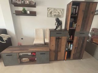 conjunto muebles + estanterías comedor