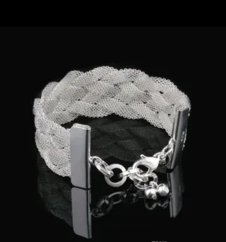 Bracciale donna argento intrecciato