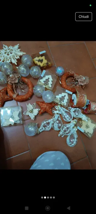 Decorazioni Albero Natale Fiocco Neve Palline