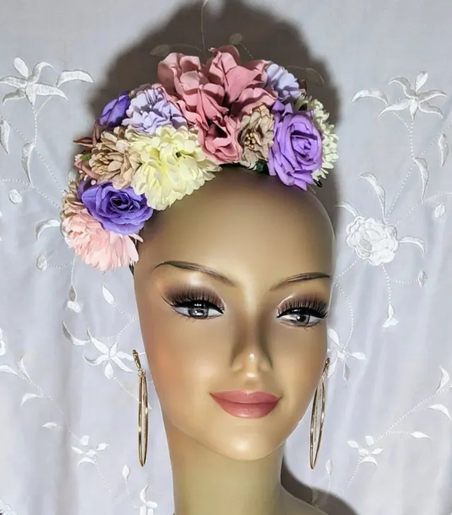 Ramillete Flamenca Artesano Morado y Amarillo