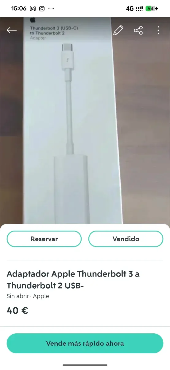 2 Adaptador Apple Thunderbolt 3 a Thunderbolt 2