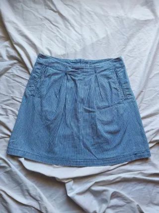 Falda H&M rayas vintage azul y blanco