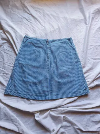 Falda H&M rayas vintage azul y blanco